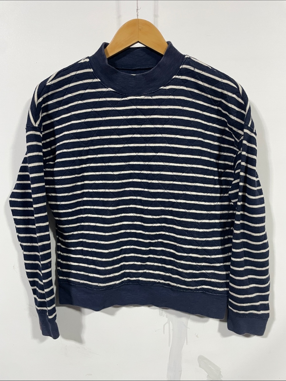 Madewell Navy & White Striped Turtleneck Sweater
